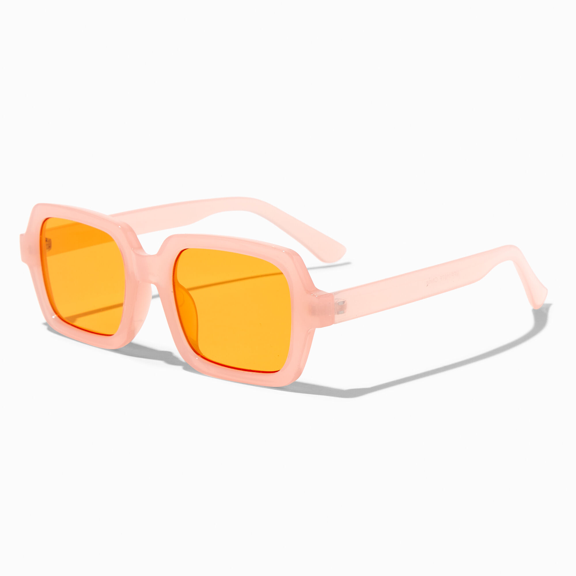 View Claires Frosted Rectangular Sunglasses Orange information