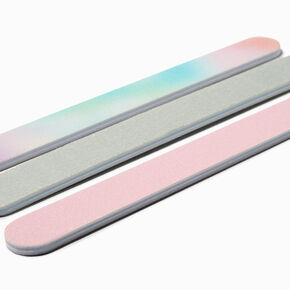 Lot de limes &agrave; ongles pastel holographiques - Lot de 3,