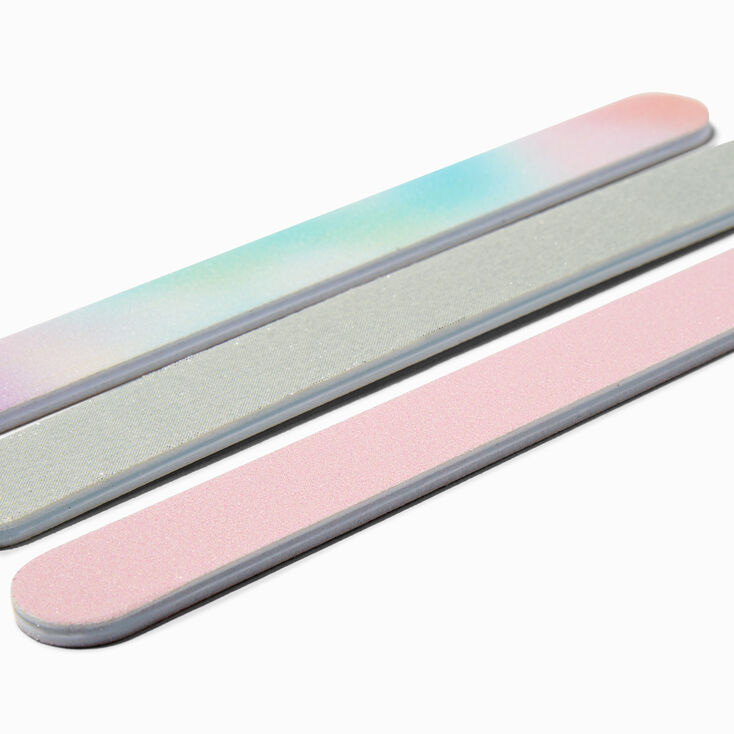 Holographic Pastel Nail File Set - 3 Pack,