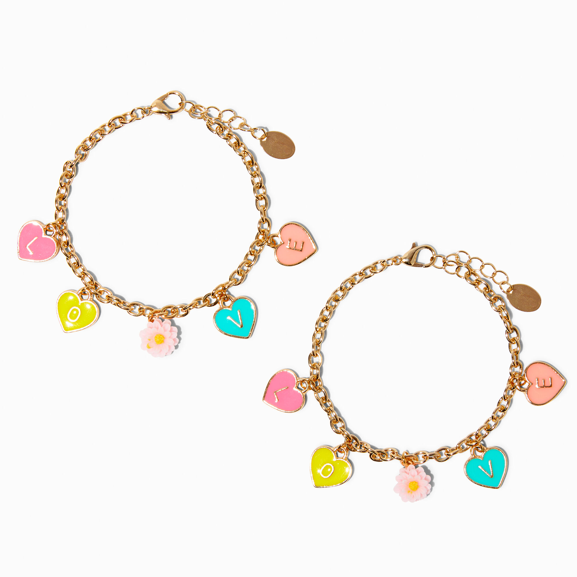 Best Friends Love Hearts Charm Bracelets - 2 Pack | Claire's