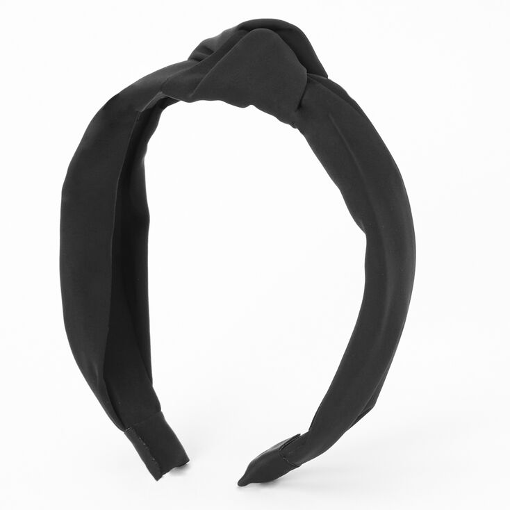 Claire's Serre-tête avec nœud satiné - Noir