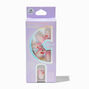 Pink French Tip Cherry Gem Square Vegan Faux Nail Set - 24 Pack,