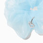 Light Blue Organza Heart Charm Hair Scrunchie,
