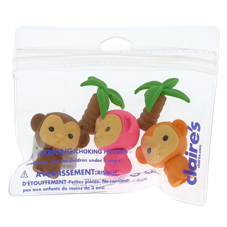 Tropical Monkey Erasers - 5 Pack,
