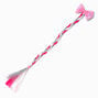Claire&#39;s Club Hot Pink Bow Braid Faux Hair Tie,