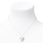 Collier &agrave; pendentif en m&eacute;daillon c&oelig;ur qui brille dans le noir,