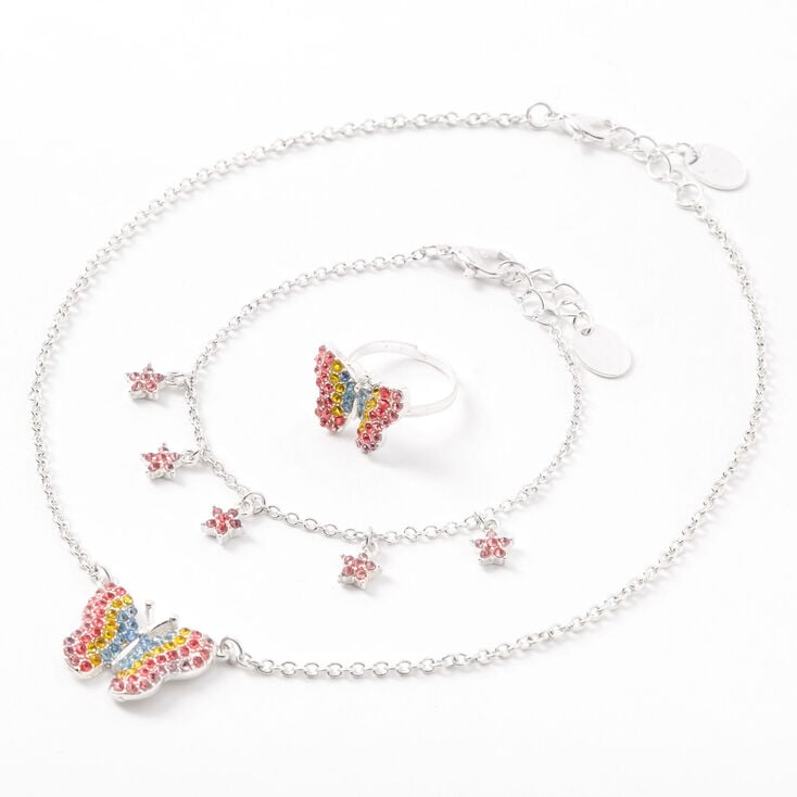 Claire's Parure de bijoux papillon arc-en-ciel Claire's Club - Lot de 3