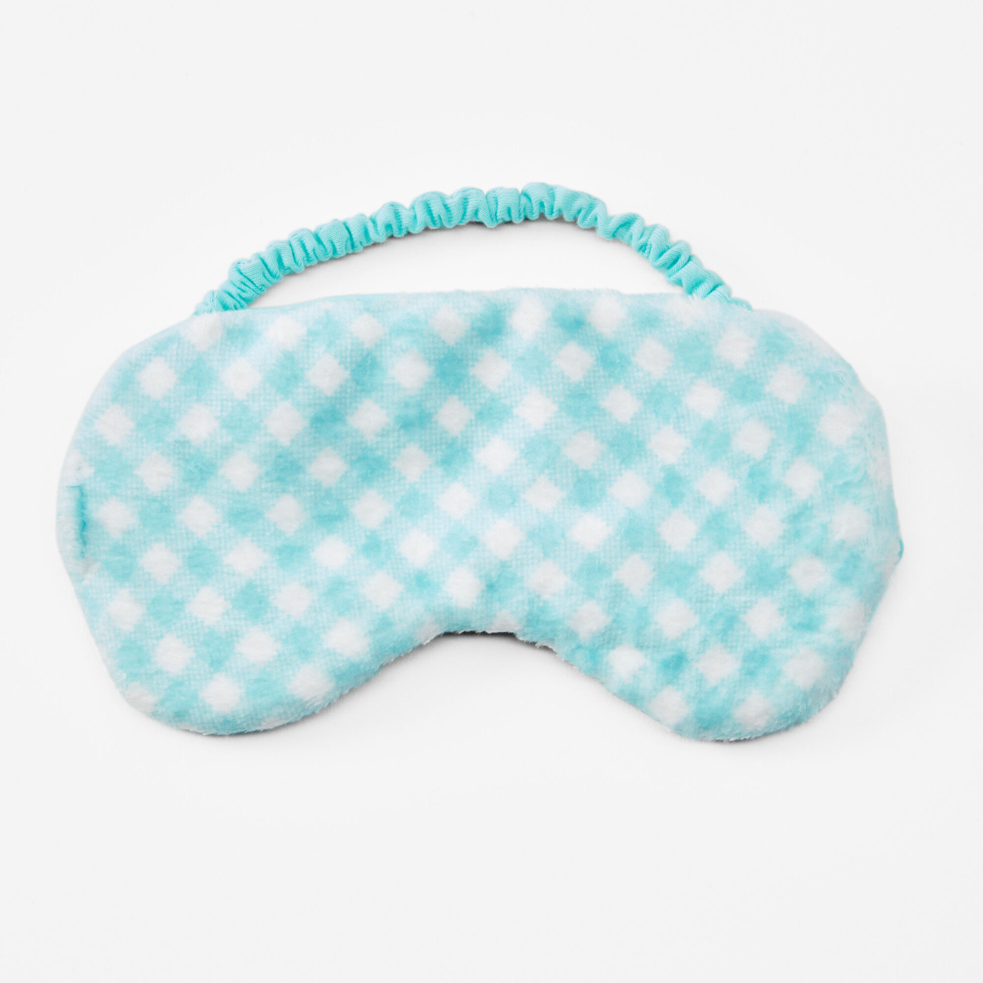 Gingham Plush Sleeping Mask - Mint,