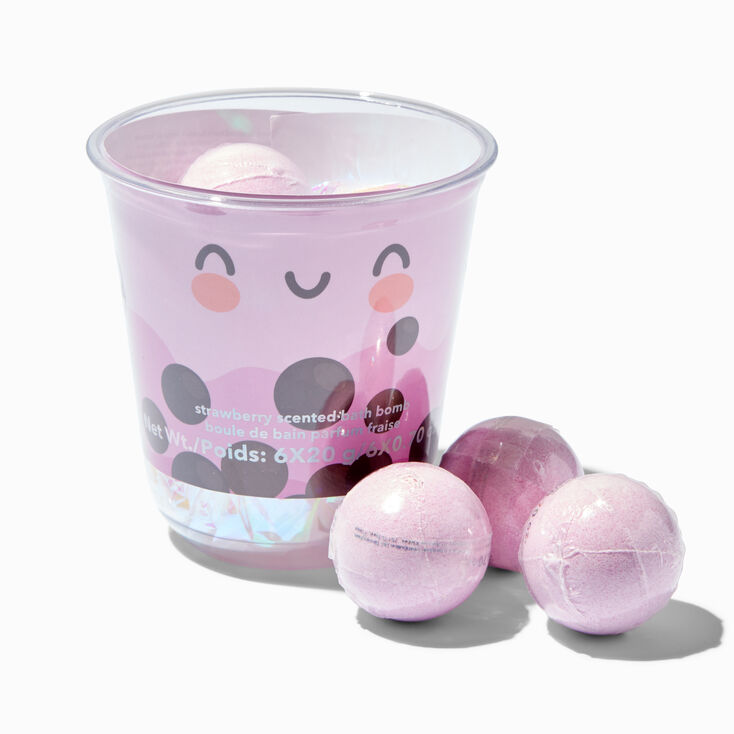 Pink Boba Tea Bath Bomb Set - 6 Pack,