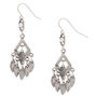 Silver 1.5&quot; Diamond Dangle Drop Earrings,