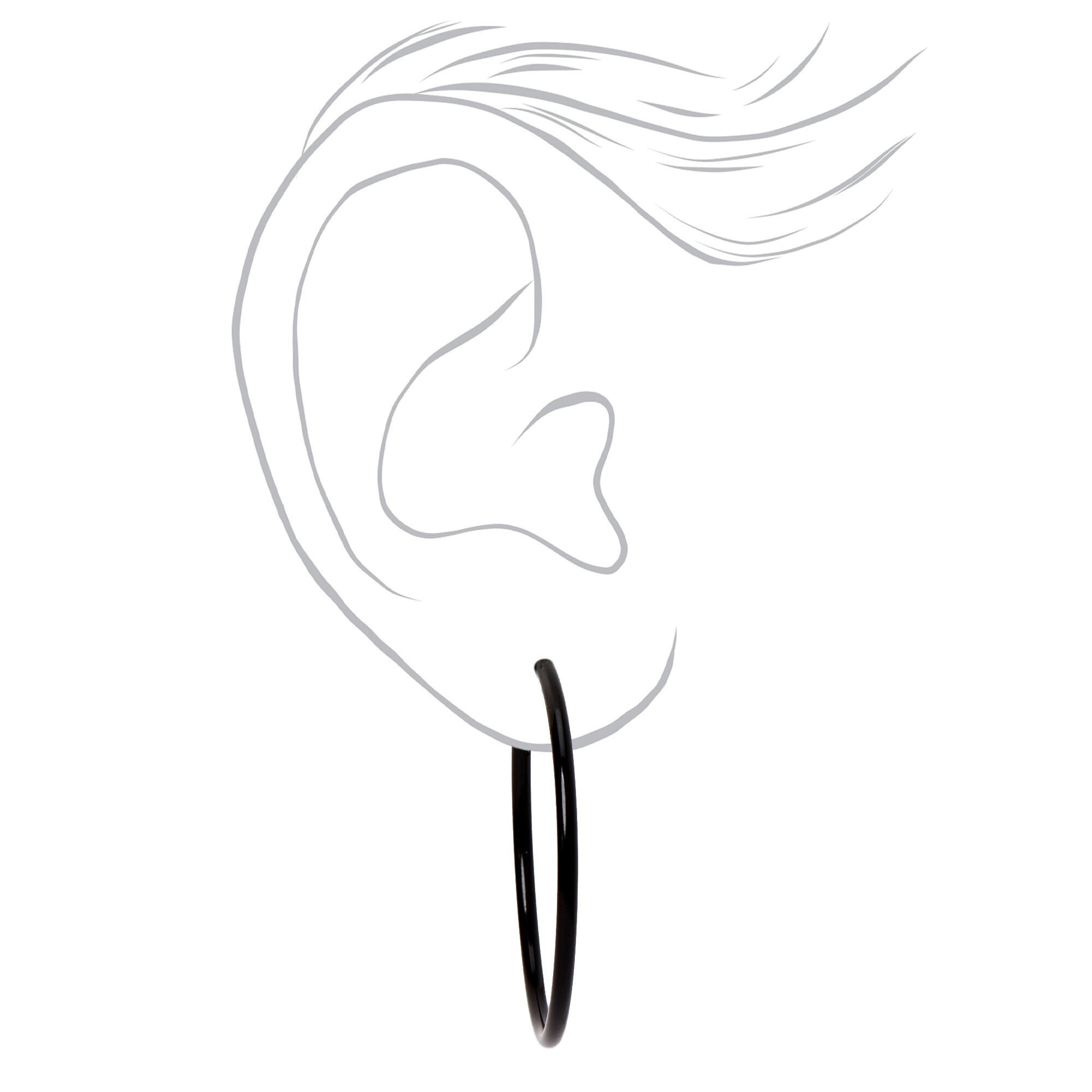 Mixed Metal 40mm Clip-On Hoop Earrings - 3 Pack,
