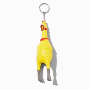 Rubber Chicken Squeeze Keychain,