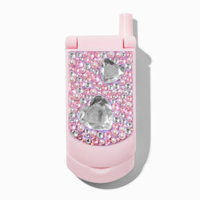 Claire&#39;s Club Pearl Heart Bling Flip Phone Lip Gloss Set,