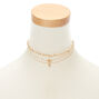 Gold Chain Link Choker Necklaces - 3 Pack,