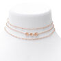 Gold Daisy Chain Choker Necklaces - 3 Pack,