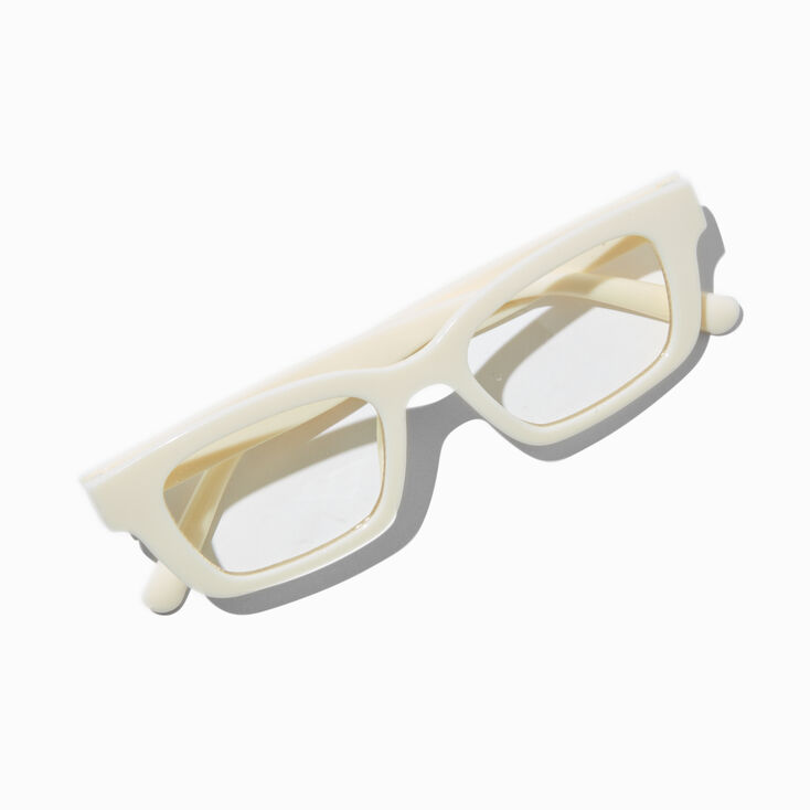 Lunettes &agrave; verres transparents rectangulaires jaune clair,