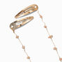 Boho Pink Stone Charm Snap Hair Clips - 2 Pack,