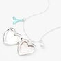 Silver Mermaid Heart Locket Pendant Necklace,