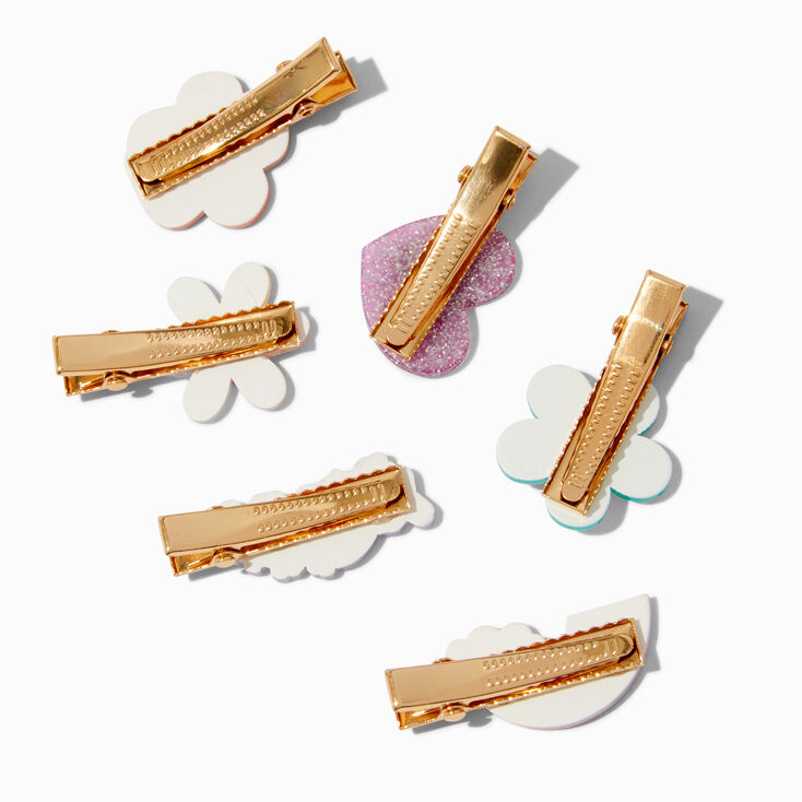 Claire&#39;s Club Rainbow Happy Hair Clips - 6 Pack,