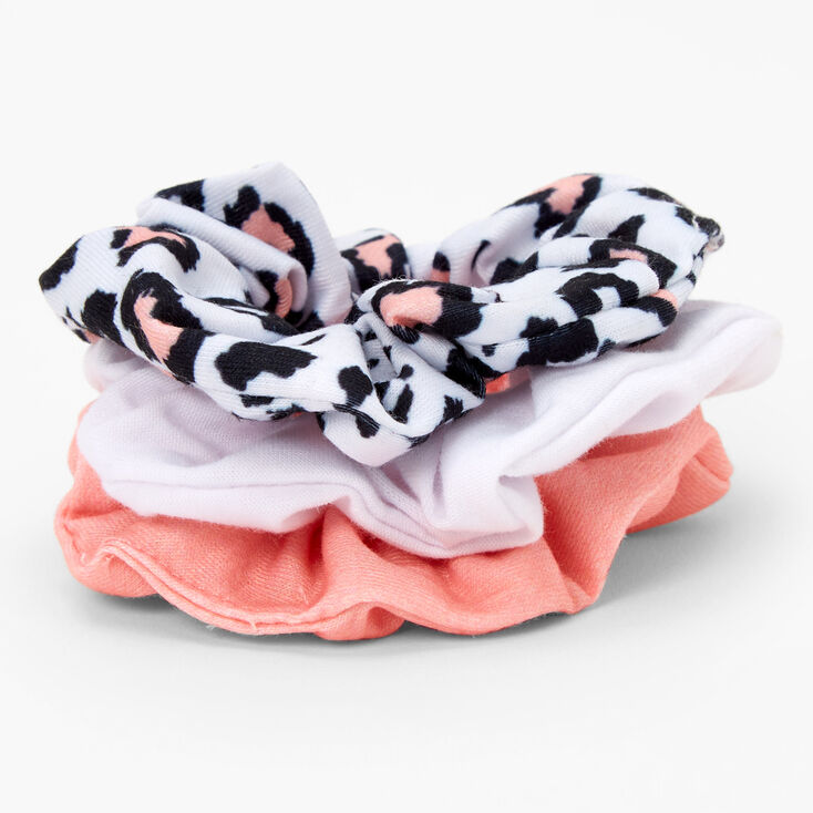 Claire&#39;s Club Pink Leopard Scrunchies - Pink, 3 Pack,