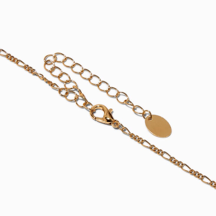 Gold-tone Shell Disc Charm Necklace ,