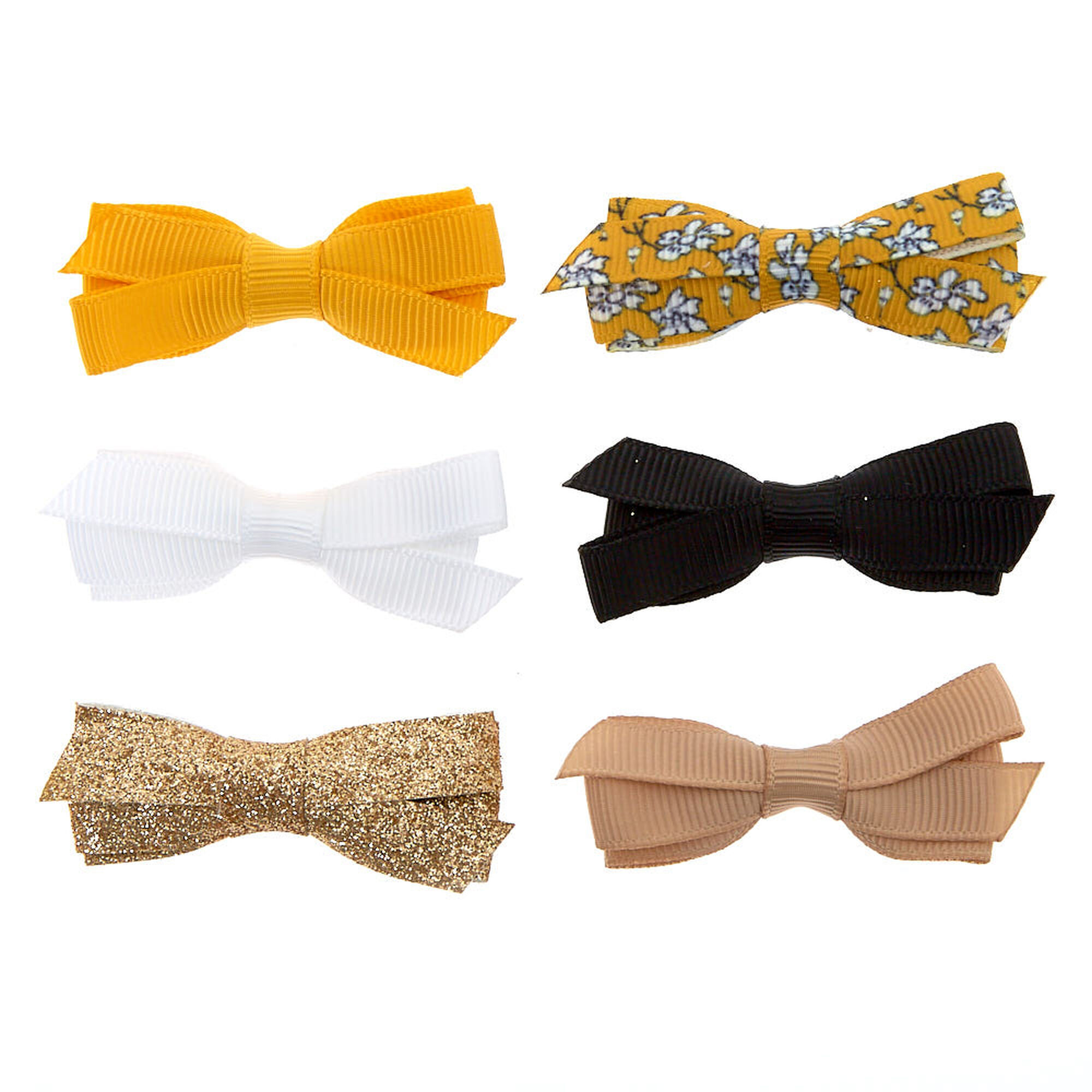 Claire's Club Summertime Hair Bow Clips - 6 Pack,