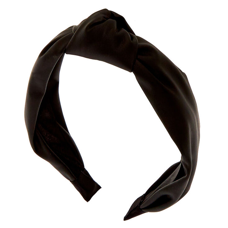 PU Knotted Headband - Black,