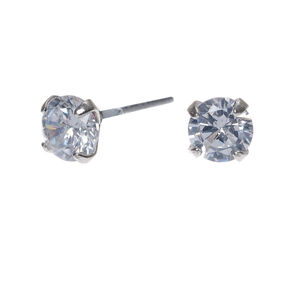 Clous d&#39;oreilles ronds 5mm en zircon d&#39;imitation cubique,