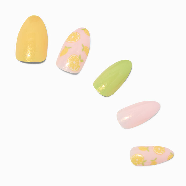 Lemon Stiletto Vegan Faux Nail Set - 24 Pack,