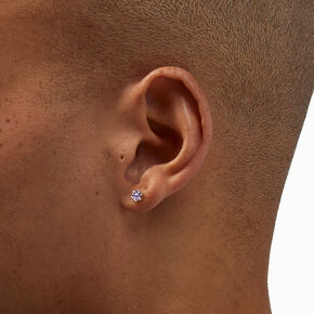 Clous d&#39;oreilles lavande 4&nbsp;mm en zircon cubique et argent,