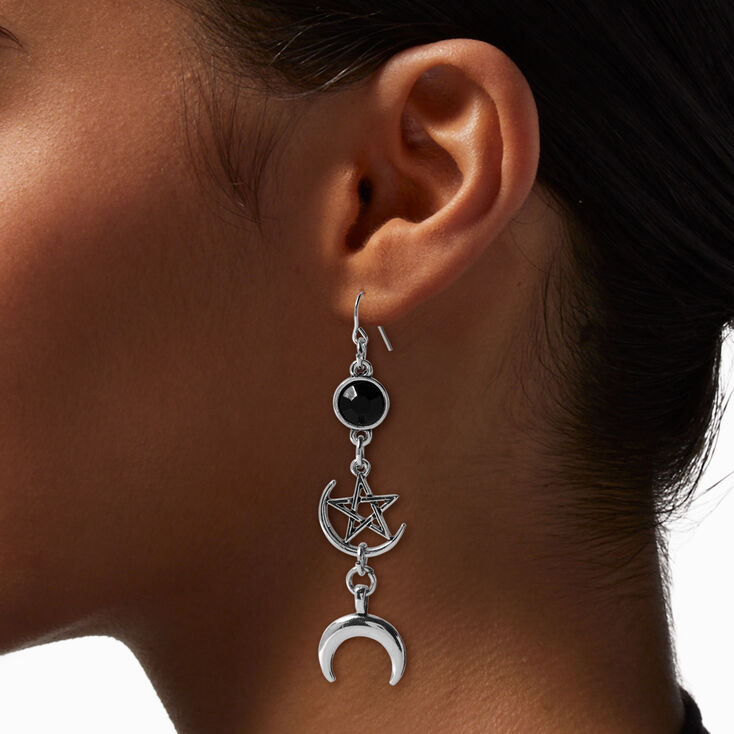 Silver-tone Sorcery 2.5&quot; Drop Earrings,
