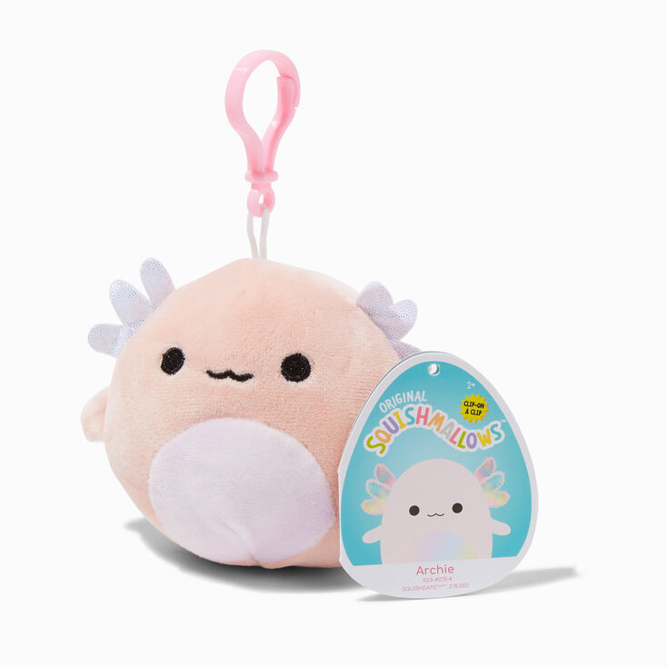 Squishmallows&trade; 3.5&#39;&#39; Archie the Axolotl Plush Bag Clip,