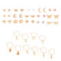Gold &amp; Charm Earrings Set - 20 Pack,