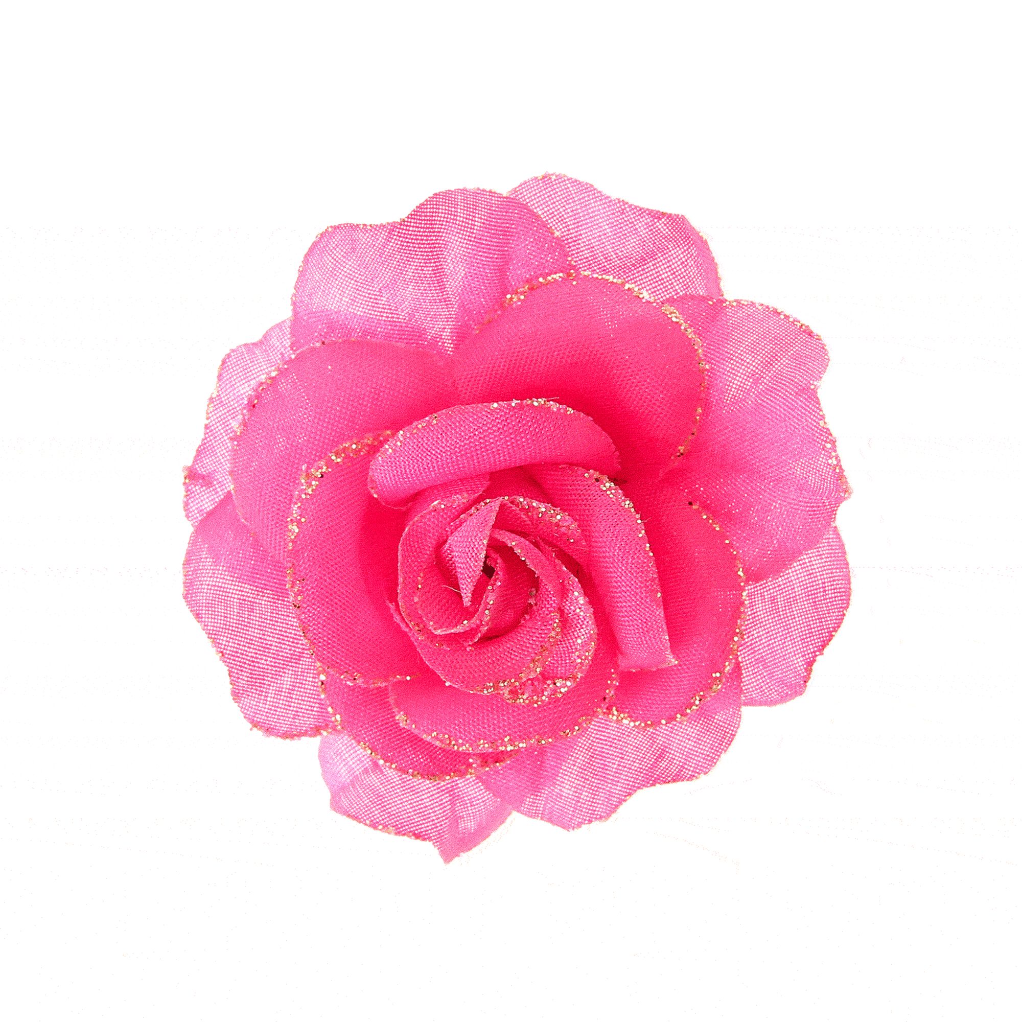 Glitter Flower Hair Clip - Pink | Claire's