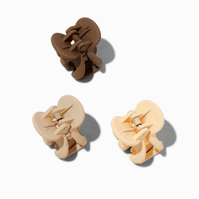 Matte Neutral Mini Hair Claws - 3 Pack,