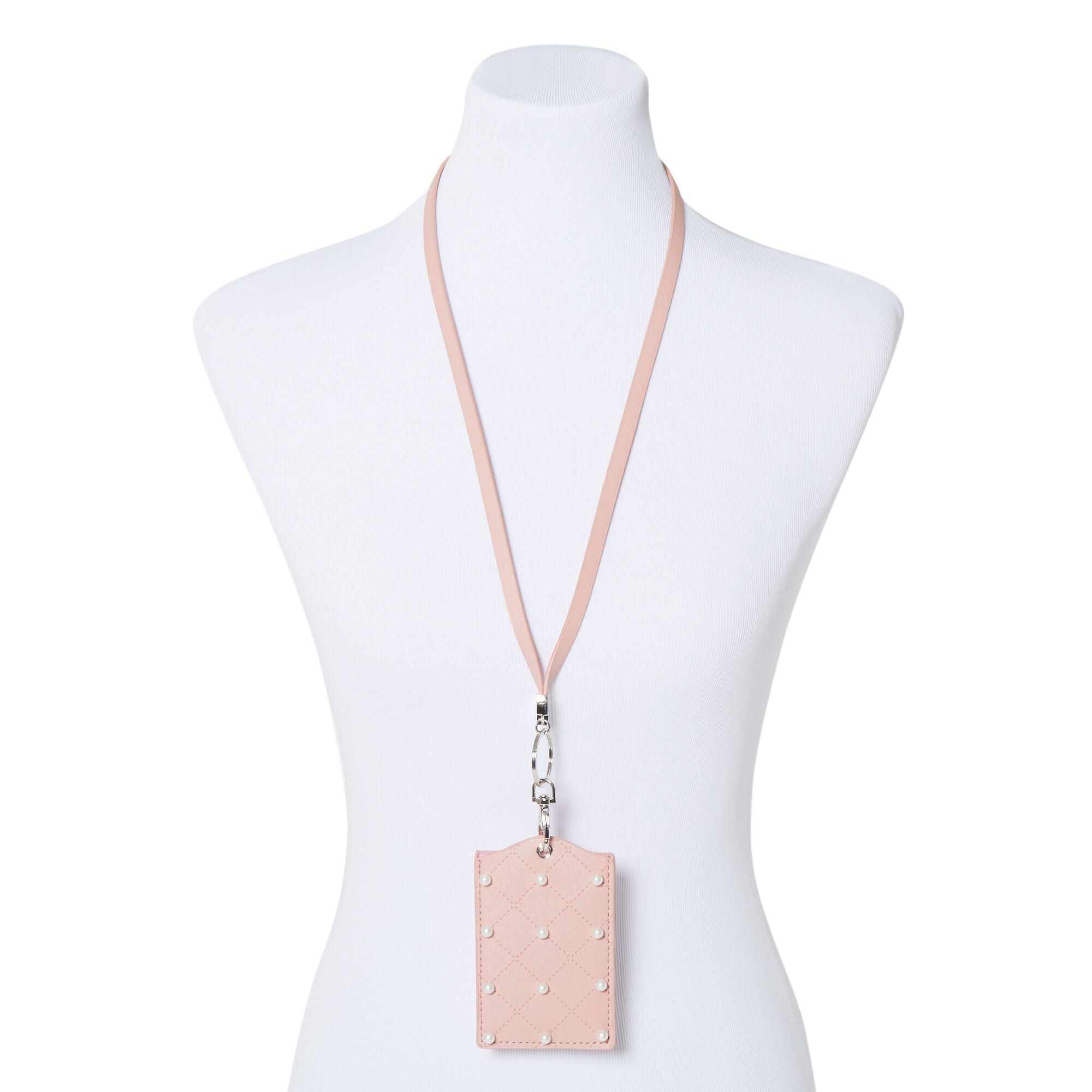 Quilted Pearl Lanyard - Pink,