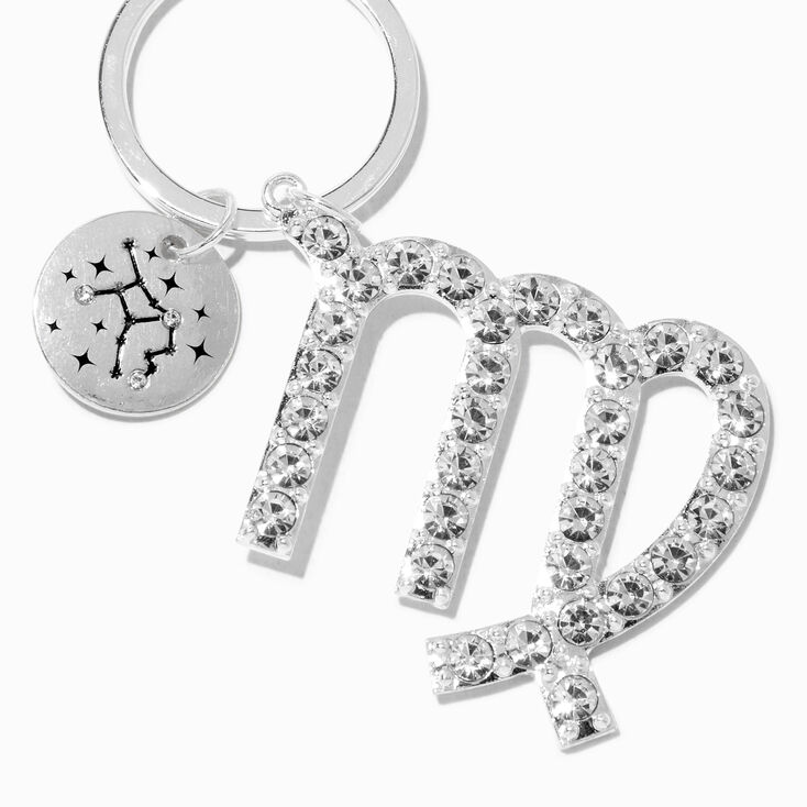 Virgo Mystical Gem Silver Zodiac Keychain,