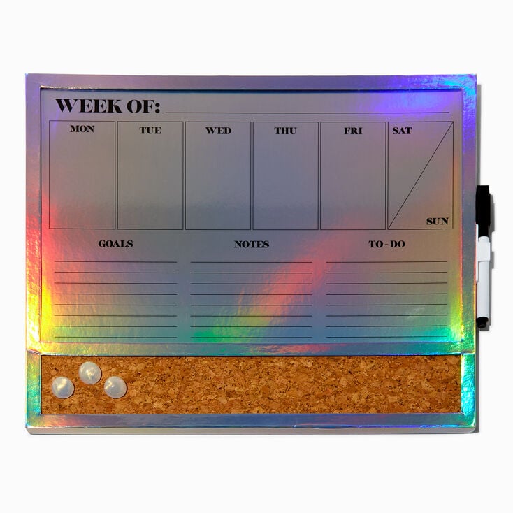 Tableau effa&ccedil;able &agrave; sec calendrier hebdomadaire holographique,