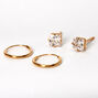 C LUXE by Claire&#39;s 18k Gold Plated Cubic Zirconia Earrings Set - 2 Pack,