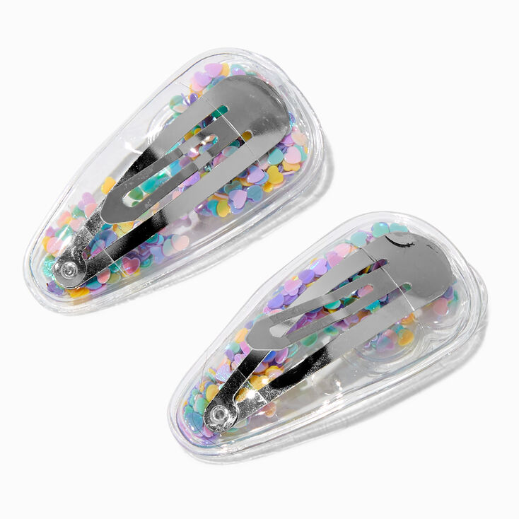 Barrettes clic clac avec c&oelig;urs shaker pastel Claire&#39;s&nbsp;Club - Lot de 2,