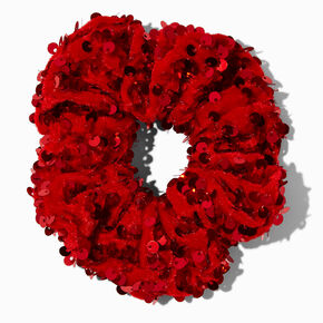 Red Sequined Hair Scrunchie,