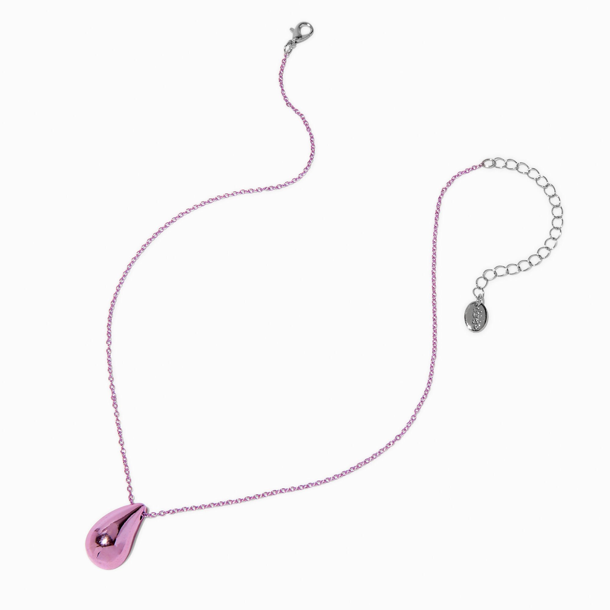 Collier à pendentif goutte anodisé violet,
