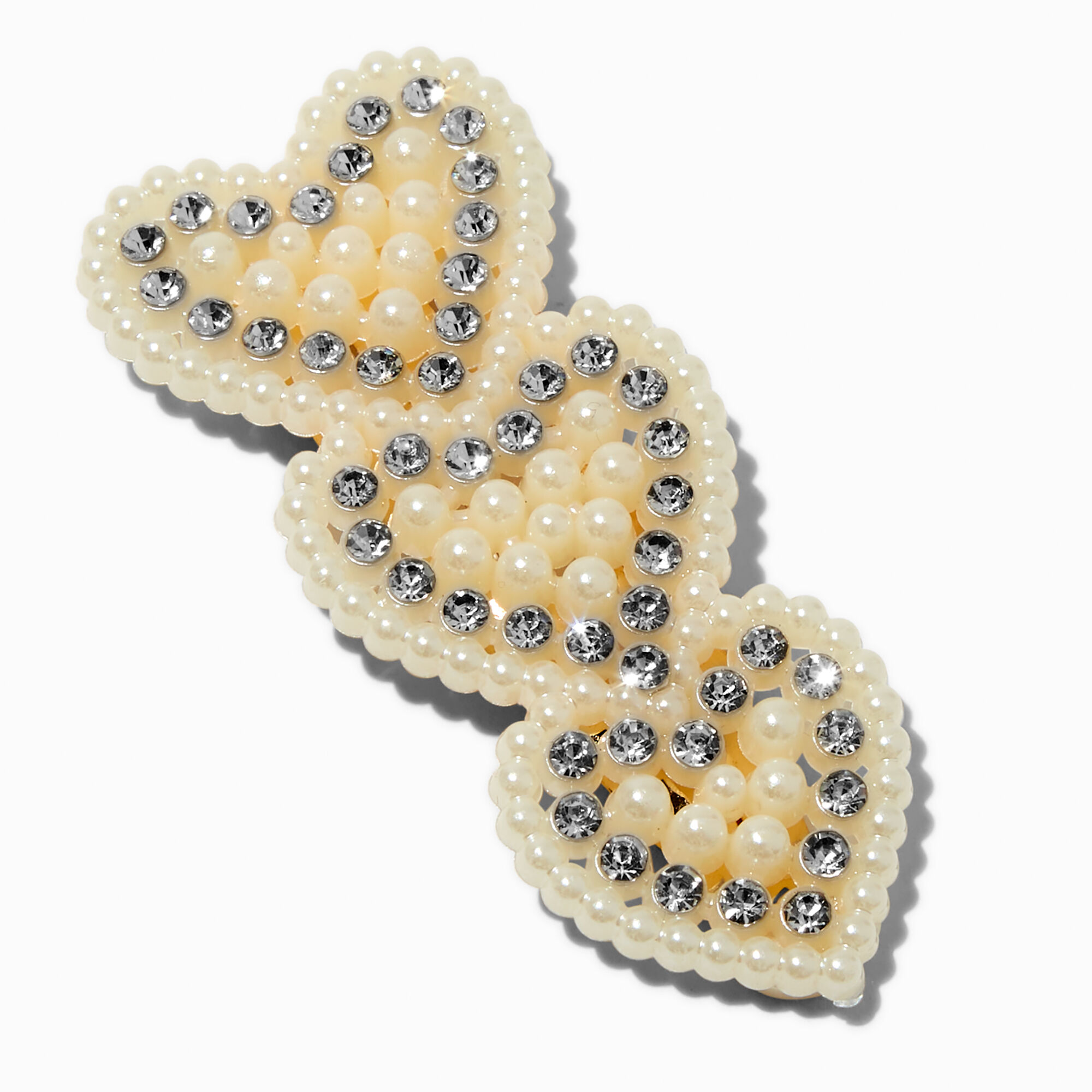 View Claires Club Triple Heart Pearl Snap Hair Clip information