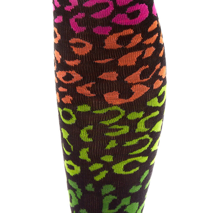 Neon Cheetah Knee High Socks,