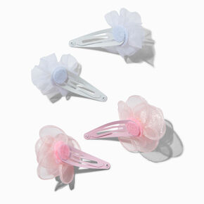 Claire&#39;s Club Chiffon Rose Snap Hair Clips - 4 Pack,