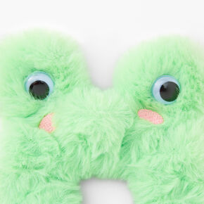 Medium Faux Fur Frog Hair Scrunchie - Green,