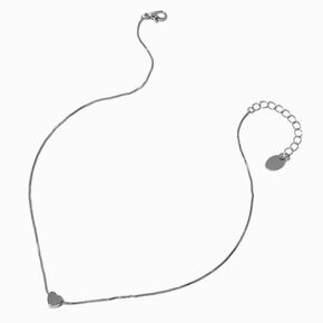 Silver-tone Mini Heart Slider Pendant Necklace,