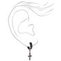 Boucles d&#39;oreilles huggies croix 15&nbsp;mm noires,