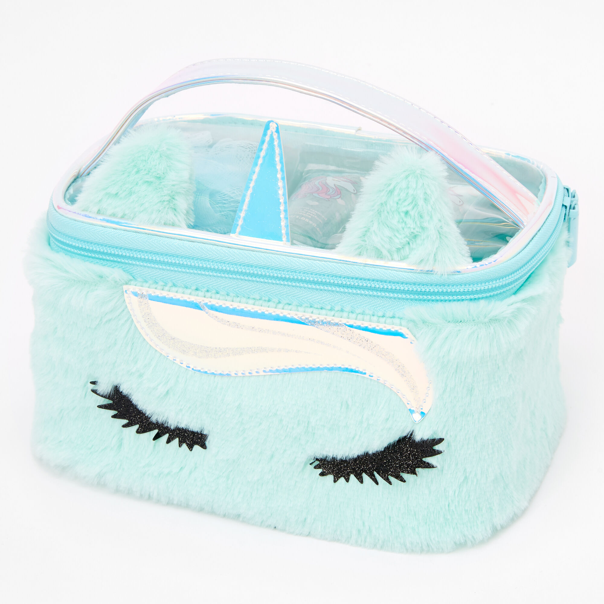 Miss Glitter the Unicorn Bath & Makeup Bag Set - Mint,