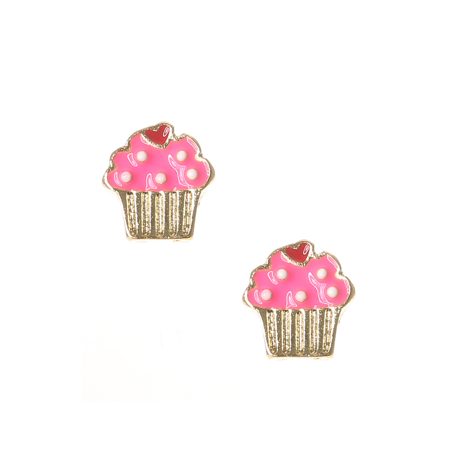 ICYROSE Sterling Silver Blue Pink Cupcake Kids Stud Earrings 2982 